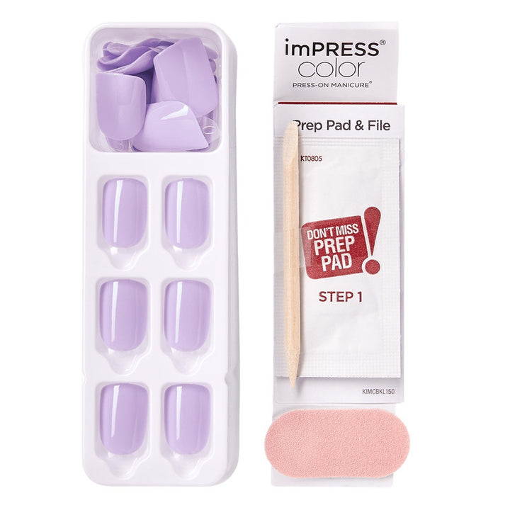 Kiss imPRESS Color Press On Manicure Picture Purplect 30's - Easy Pharmacy LLC