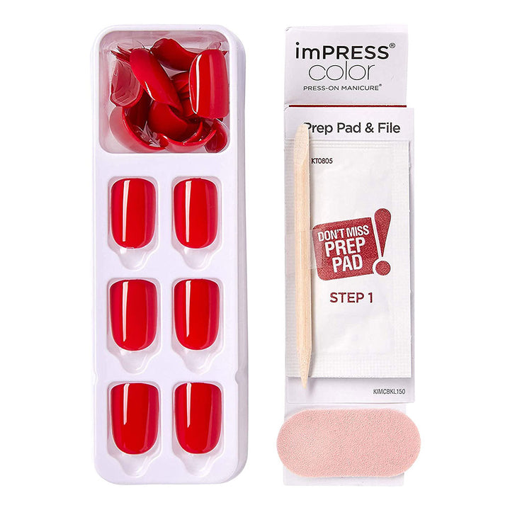 Kiss imPRESS Color Press On Manicure Reddy Or Not 30's - Easy Pharmacy LLC