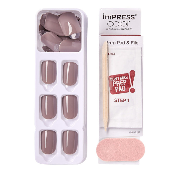 Kiss imPRESS Color Press On Manicure Taupe Prize 30's - Easy Pharmacy LLC