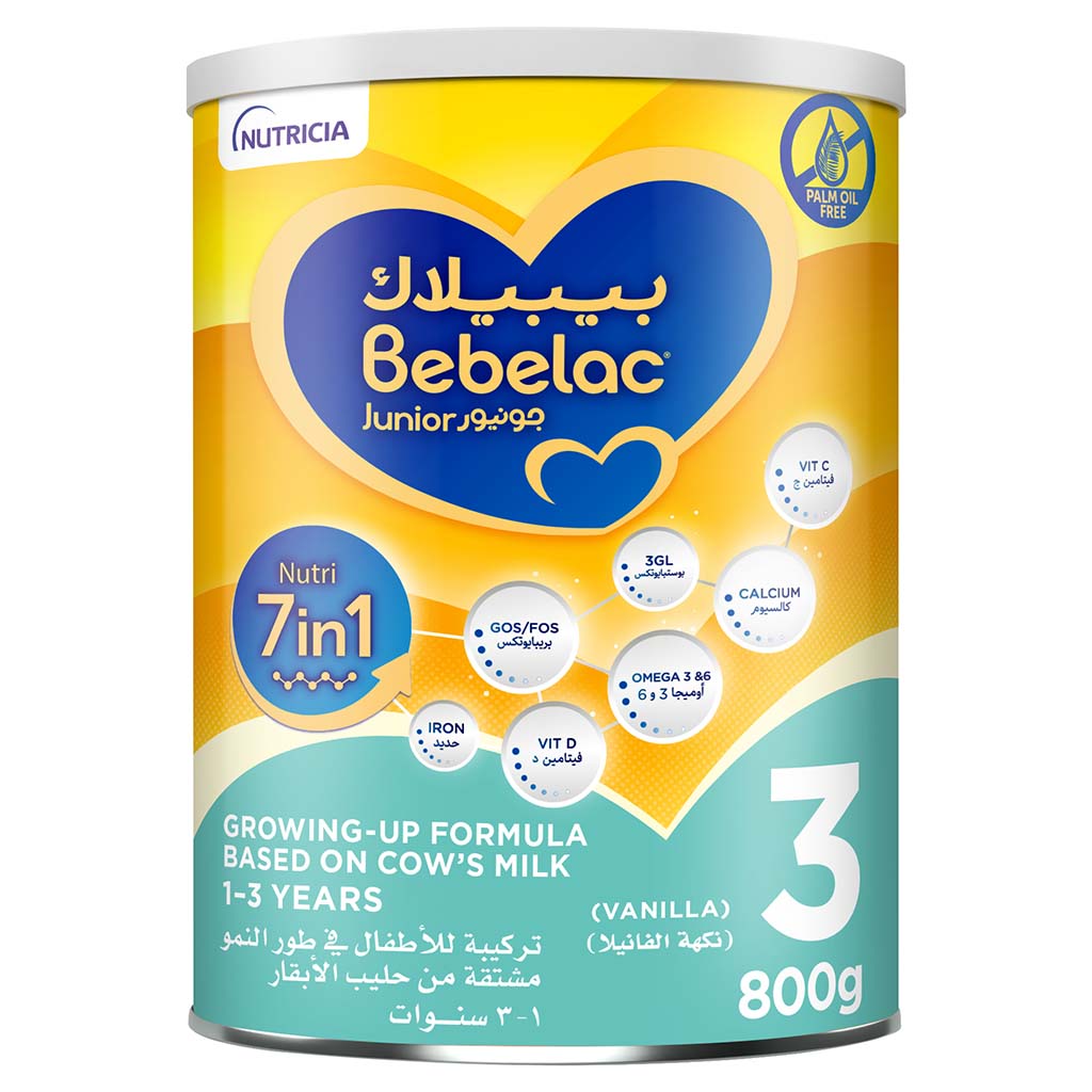 Bebelac Junior Nutri 7 In 1 Stage 3 Toddlers Milk Formula For 1 To 3 Years 800g - Easy Pharmacy LLC