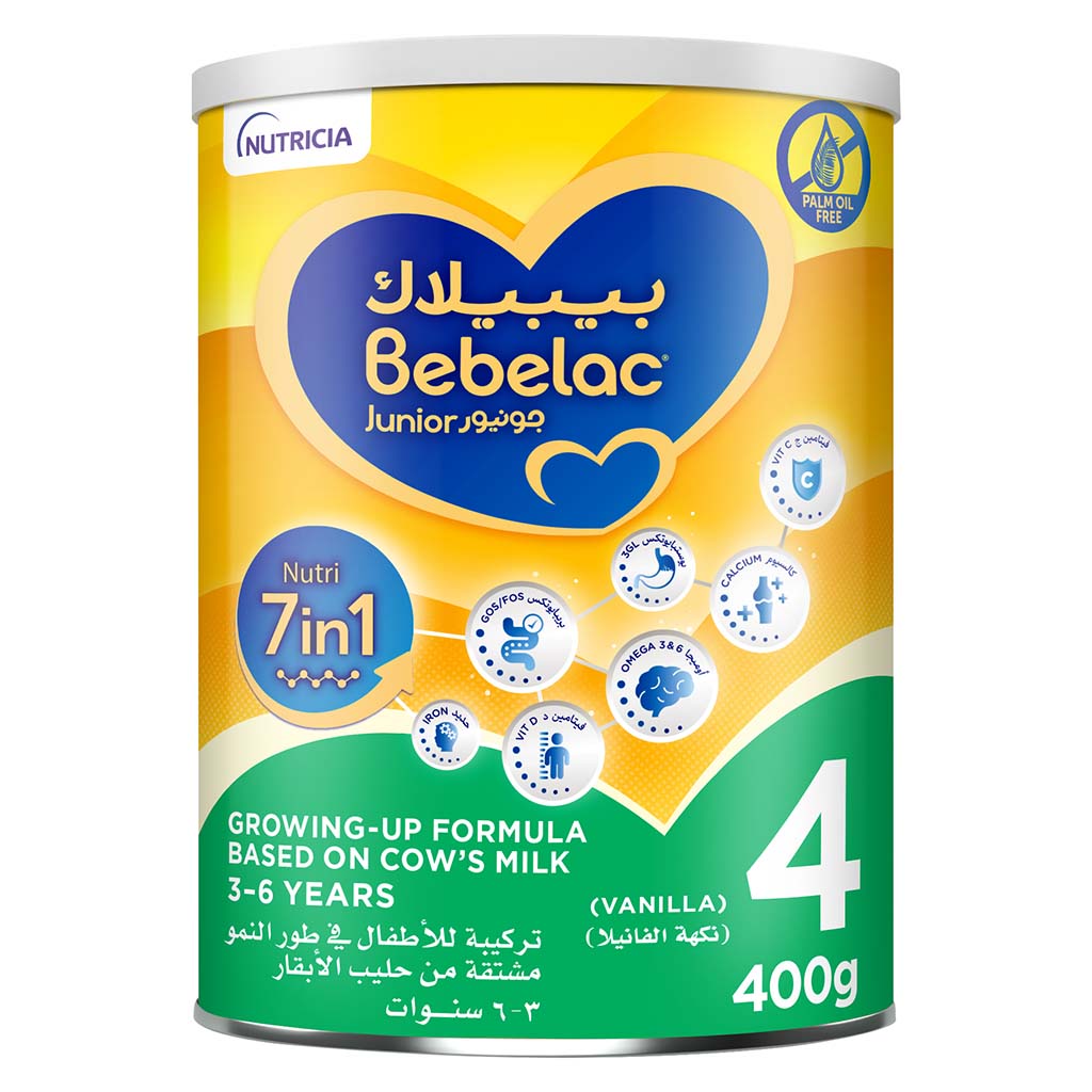Bebelac Junior Nutri 7 In 1 Stage 4 Growing Up Children's Milk Formula For 3 To 6 Years 400g - Easy Pharmacy LLC