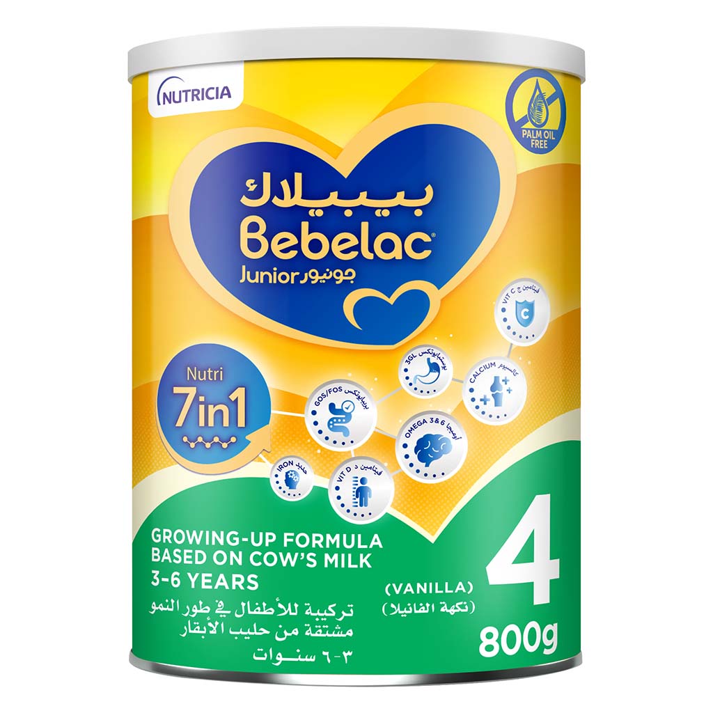 Bebelac Junior Nutri 7 In 1 Stage 4 Growing Up Children's Milk Formula For 3 To 6 Years 800g - Easy Pharmacy LLC