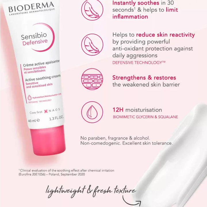 Bioderma Sensibio Defensive Light Active Soothing Cream 40 mL - Easy Pharmacy LLC