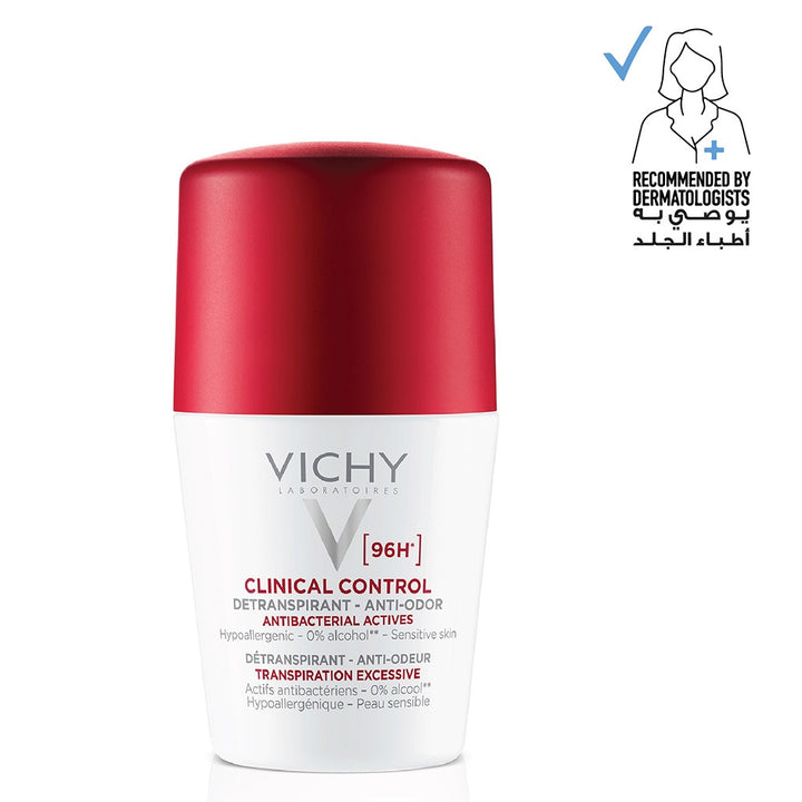 Vichy 96 Hour Clinical Control Dry Touch Anti-Odour Deodorant Roll-On For Women 50ml - Easy Pharmacy LLC