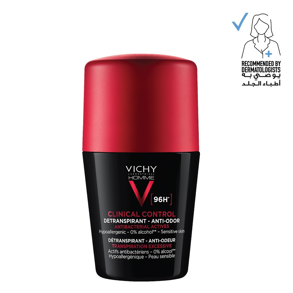 Vichy 96 Hour Clinical Control Dry Touch Anti-Odour Deodorant Roll-On For Men 50ml - Easy Pharmacy LLC