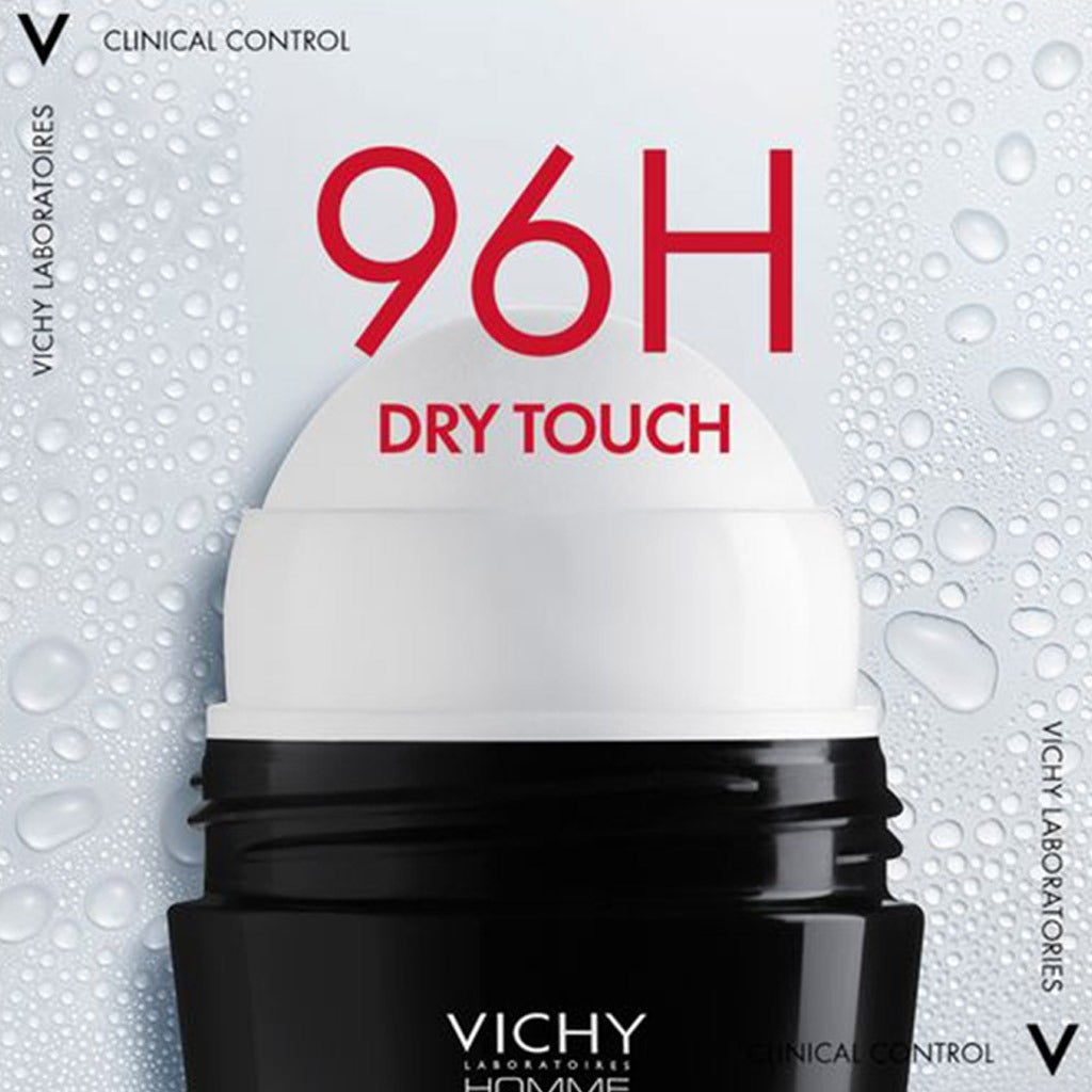 Vichy 96 Hour Clinical Control Dry Touch Anti-Odour Deodorant Roll-On For Men 50ml - Easy Pharmacy LLC