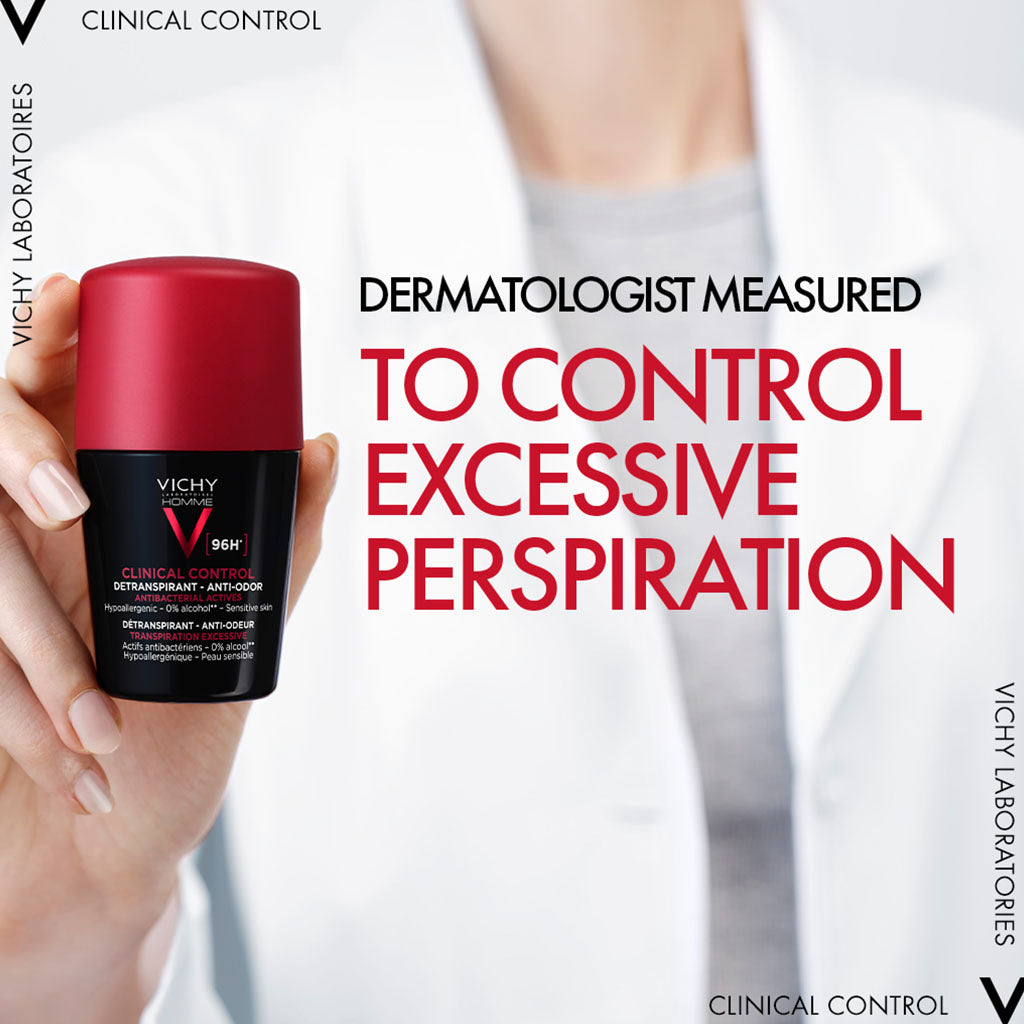Vichy 96 Hour Clinical Control Dry Touch Anti-Odour Deodorant Roll-On For Men 50ml - Easy Pharmacy LLC