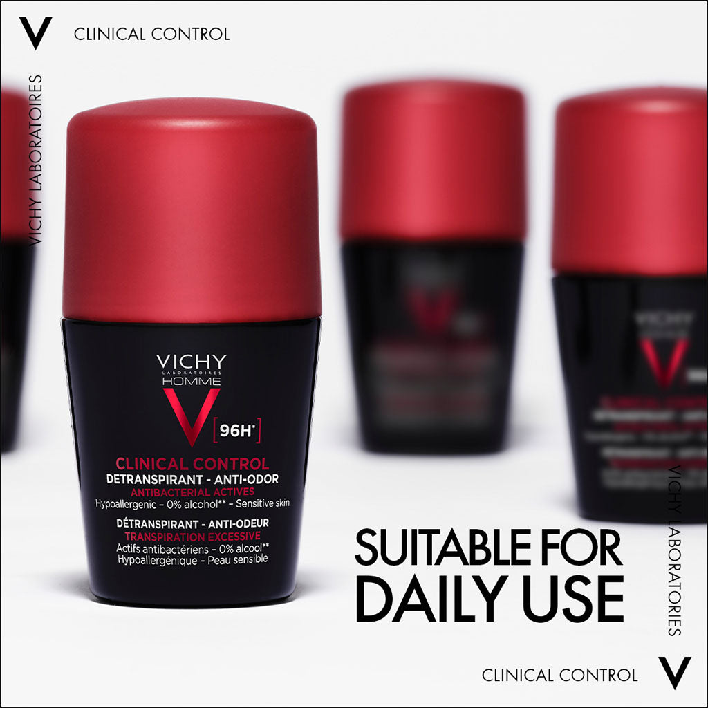Vichy 96 Hour Clinical Control Dry Touch Anti-Odour Deodorant Roll-On For Men 50ml - Easy Pharmacy LLC