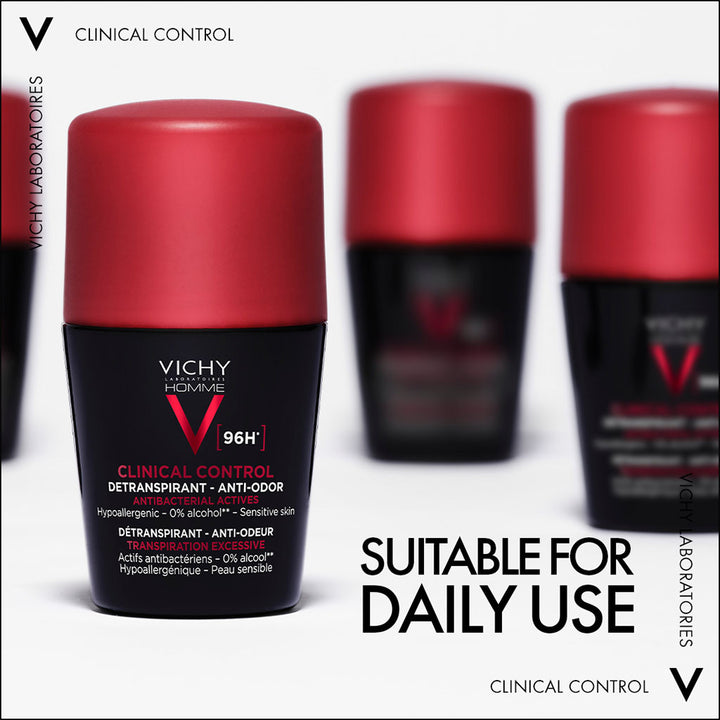 Vichy 96 Hour Clinical Control Dry Touch Anti-Odour Deodorant Roll-On For Men 50ml - Easy Pharmacy LLC