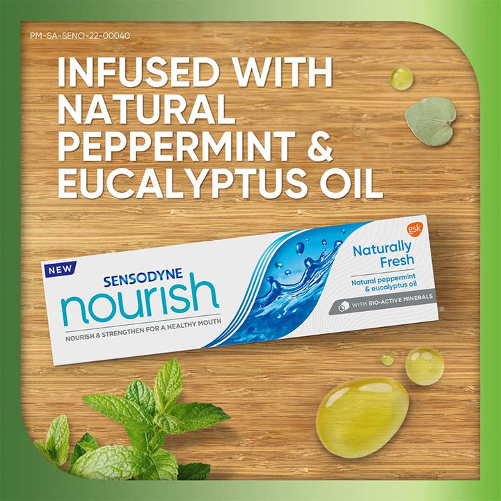Sensodyne Nourish Naturally Fresh Daily Toothpaste With Natural Peppermint & Eucalyptus oil 75ml - Easy Pharmacy LLC