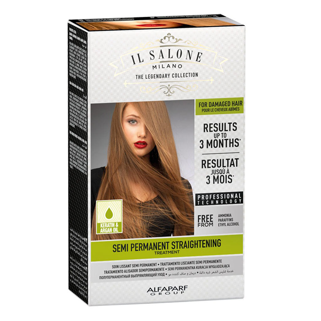 Alfaparf IL Salone Milano Semi Permanent Hair Straightening Treatment Kit With Keratin & Argan Oil Kit For Damaged Hair - Easy Pharmacy LLC