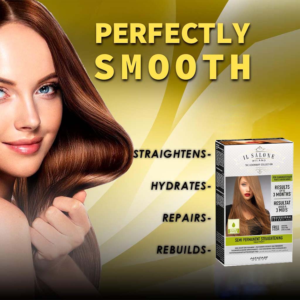Alfaparf IL Salone Milano Semi Permanent Hair Straightening Treatment Kit With Keratin & Argan Oil Kit For Damaged Hair - Easy Pharmacy LLC