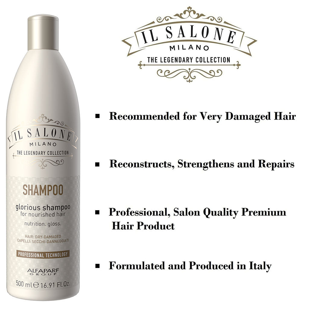 Alfaparf IL Salone Milano Glorious Protein Shampoo For Dry & Damaged Hair 500ml - Easy Pharmacy LLC