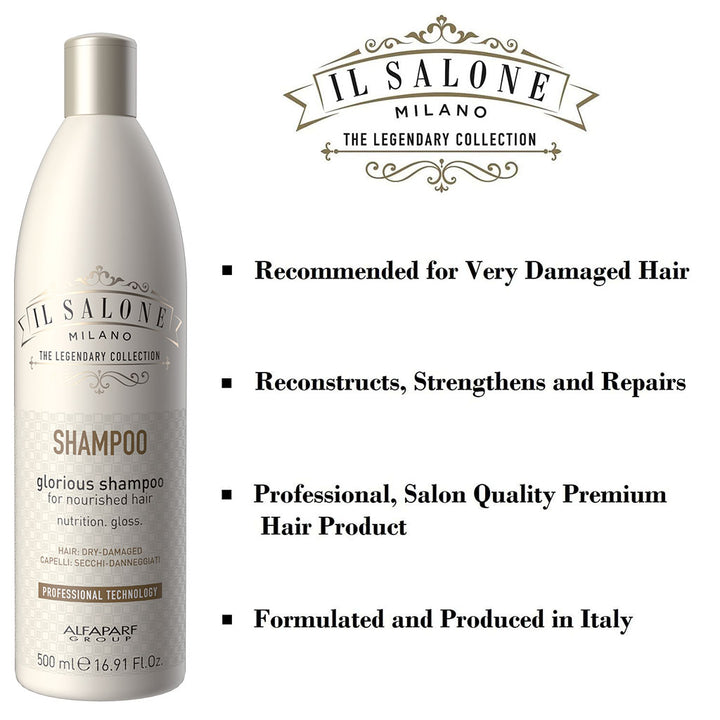 Alfaparf IL Salone Milano Glorious Protein Shampoo For Dry & Damaged Hair 500ml - Easy Pharmacy LLC