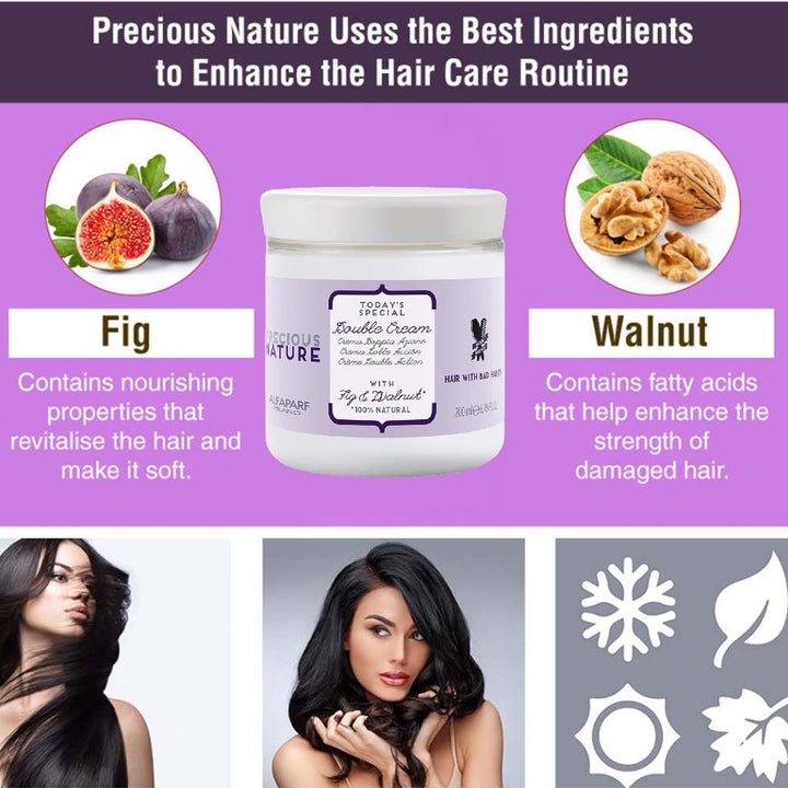 Alfaparf Milano Precious Nature Double Cream Restructuring Hair Mask With Fig & Walnut For Hair With Bad Habits 200ml - Easy Pharmacy LLC