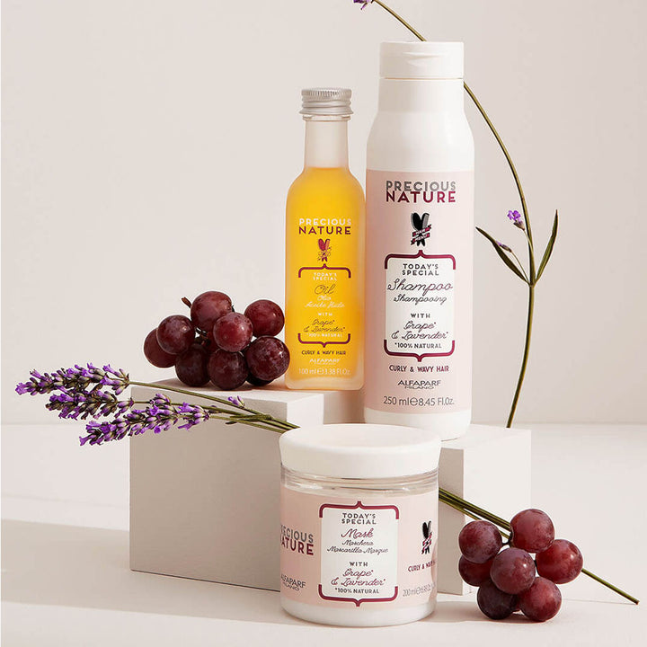 Alfaparf Milano Precious Nature Curly & Wavy Hair Shampoo With Grape & Lavender 250ml - Easy Pharmacy LLC