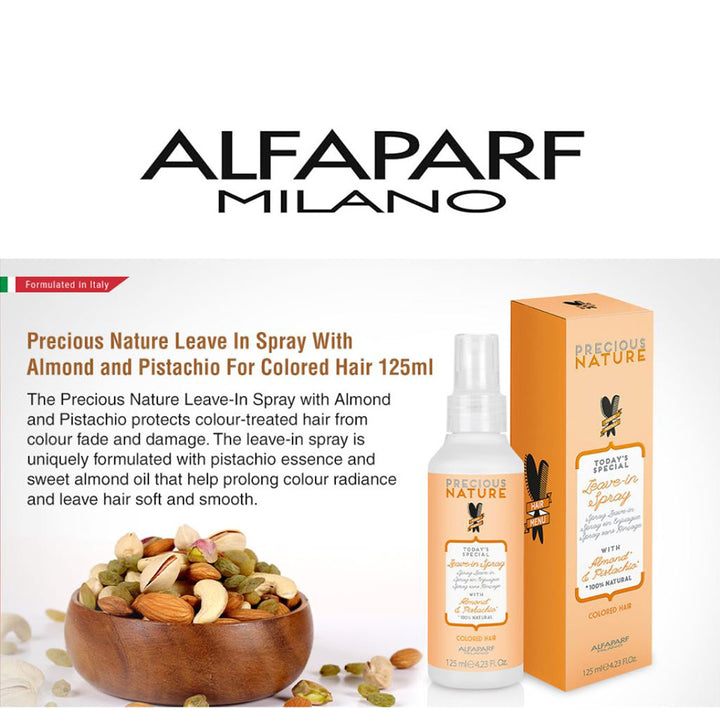 Alfaparf Milano Precious Nature Leave-In Spray For Colored Hair With Almond & Pistachio 125ml - Easy Pharmacy LLC