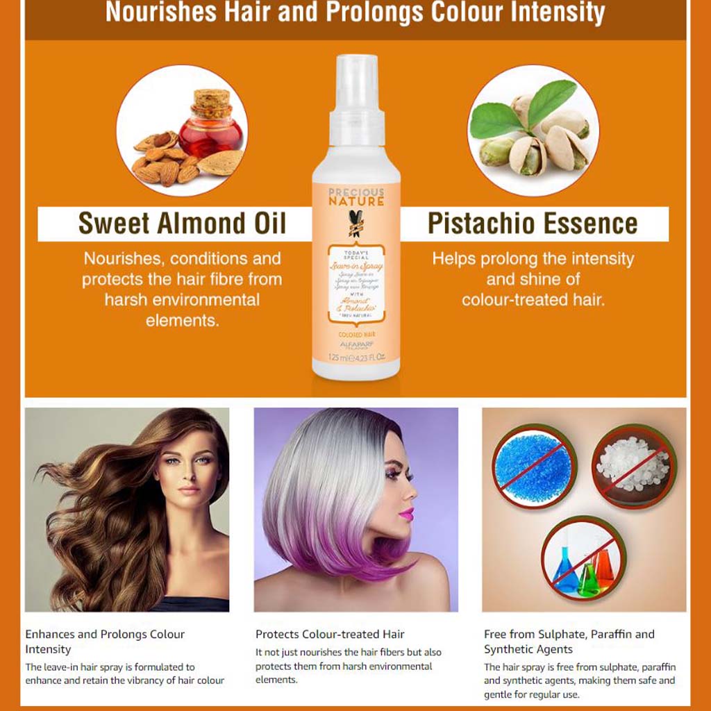 Alfaparf Milano Precious Nature Leave-In Spray For Colored Hair With Almond & Pistachio 125ml - Easy Pharmacy LLC