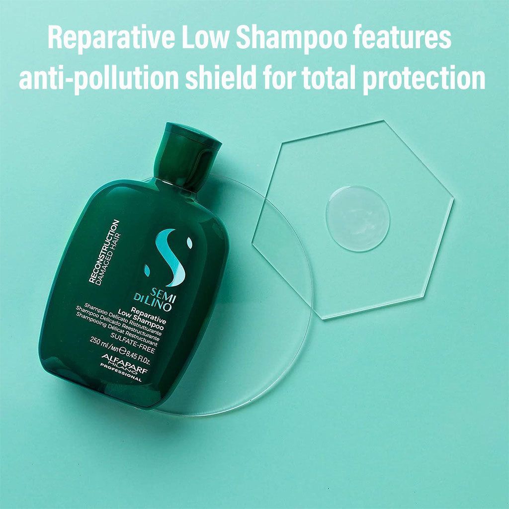 Alfaparf Milano Semi Di Lino Reconstruction Reparative Sulfate Free Low Shampoo, Professional Reconstruction Treatment For Damaged Hair 250ml - Easy Pharmacy LLC