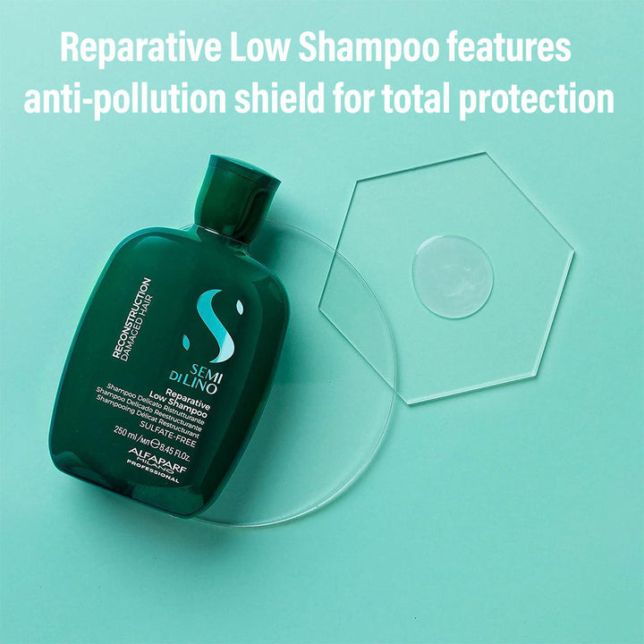 Alfaparf Milano Semi Di Lino Reconstruction Reparative Sulfate Free Low Shampoo, Professional Reconstruction Treatment For Damaged Hair 250ml - Easy Pharmacy LLC