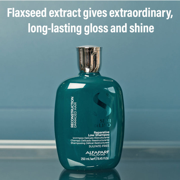 Alfaparf Milano Semi Di Lino Reconstruction Reparative Sulfate Free Low Shampoo, Professional Reconstruction Treatment For Damaged Hair 250ml - Easy Pharmacy LLC