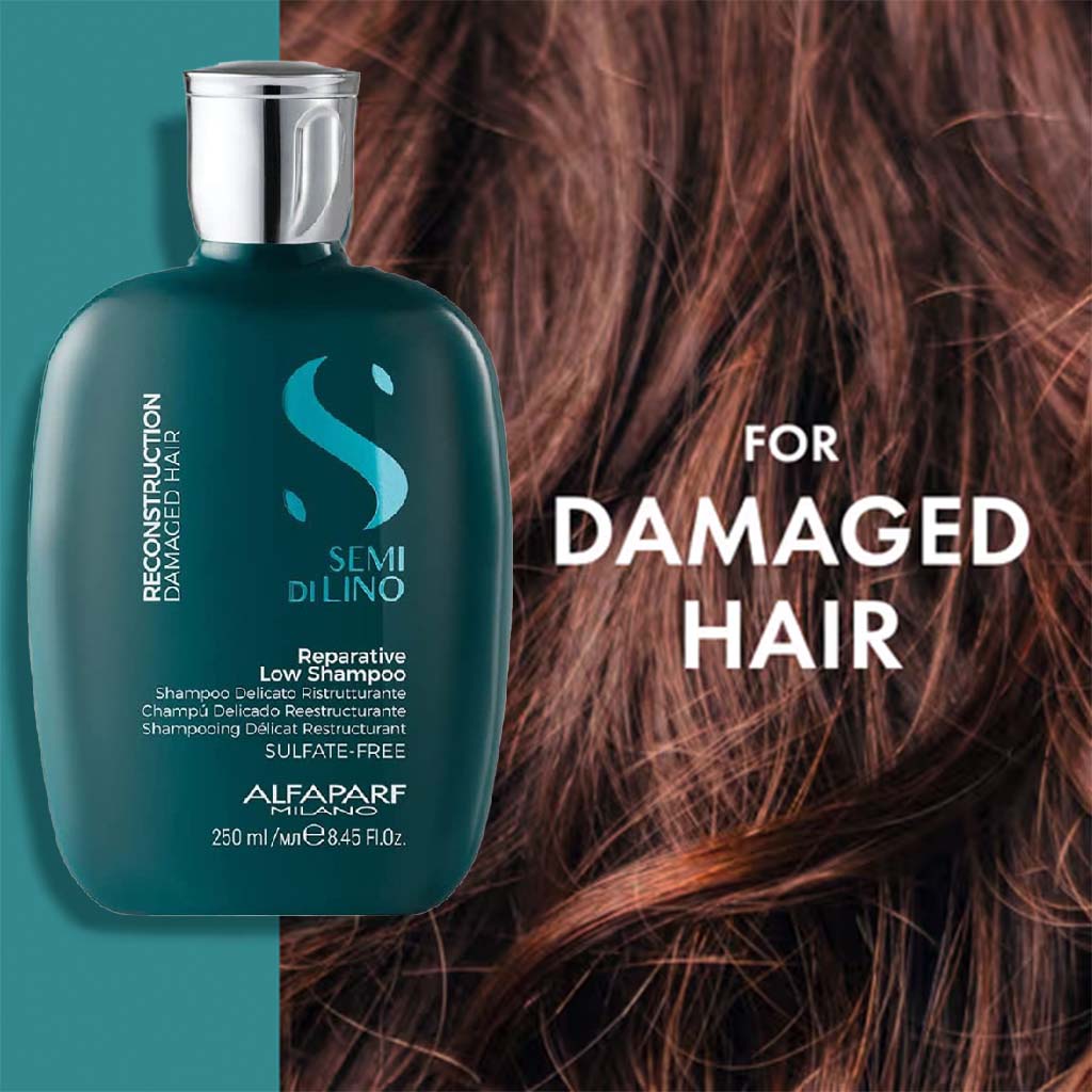 Alfaparf Milano Semi Di Lino Reconstruction Reparative Sulfate Free Low Shampoo, Professional Reconstruction Treatment For Damaged Hair 250ml - Easy Pharmacy LLC