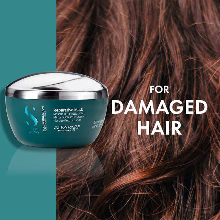 Alfaparf Milano Semi Di Lino Reparative Sulfate Free Hair Mask, Professional Reconstruction Treatment For Damaged Hair 200ml - Easy Pharmacy LLC