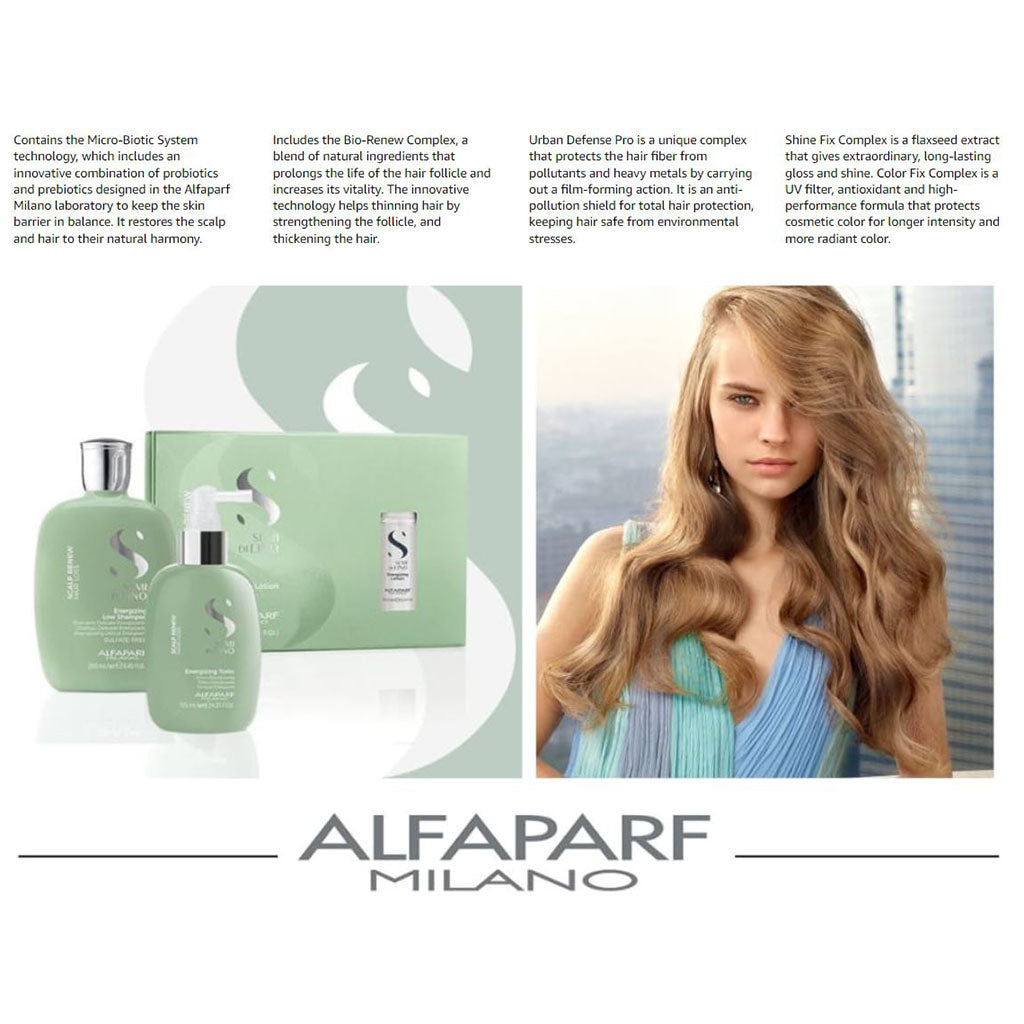 Alfaparf Milano Semi Di Lino Scalp Renew Sulfate Free Energizing Low Shampoo For Hair Loss 250ml - Easy Pharmacy LLC