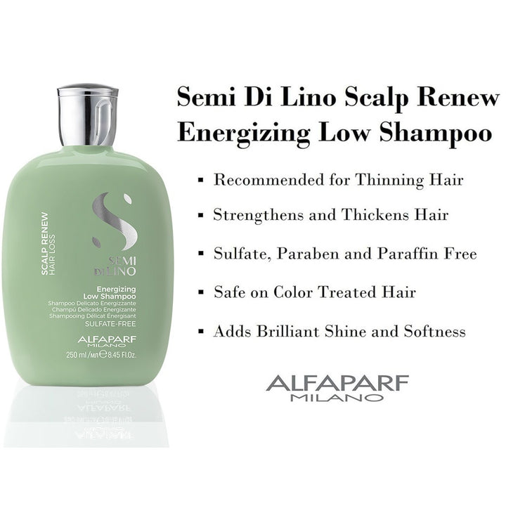 Alfaparf Milano Semi Di Lino Scalp Renew Sulfate Free Energizing Low Shampoo For Hair Loss 250ml - Easy Pharmacy LLC
