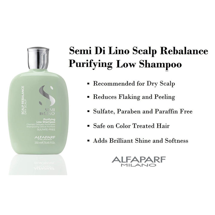 Alfaparf Milano Semi Di Lino Scalp Rebalance Purifying Low Shampoo For Dry Scalp 250ml - Easy Pharmacy LLC