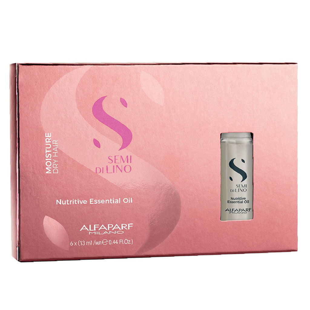 Alfaparf Milano Semi Di Lino Moisture Nutritive Essential Hair Oil For Dry Hair, Pack of 6 x 13ml Vials - Easy Pharmacy LLC