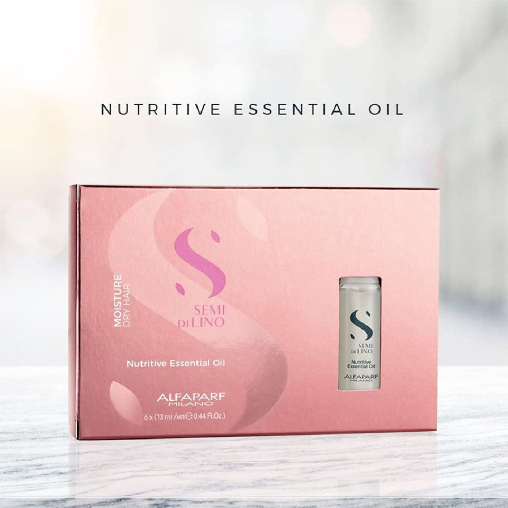 Alfaparf Milano Semi Di Lino Moisture Nutritive Essential Hair Oil For Dry Hair, Pack of 6 x 13ml Vials - Easy Pharmacy LLC