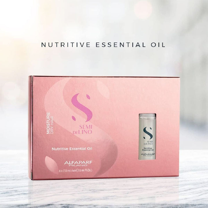 Alfaparf Milano Semi Di Lino Moisture Nutritive Essential Hair Oil For Dry Hair, Pack of 6 x 13ml Vials - Easy Pharmacy LLC