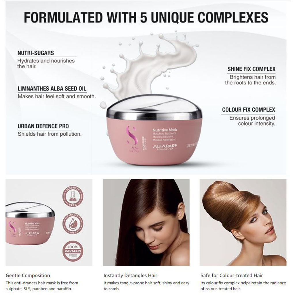 Alfaparf Milano Semi Di Lino Moisture Nutritive Mask For Dry Hair 200ml - Easy Pharmacy LLC