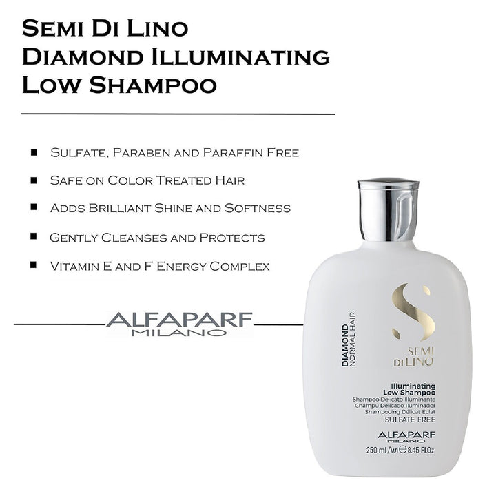 Alfaparf Milano Semi Di Lino Diamond Illuminating Sulfate Free Low Shampoo For Normal Hair 250ml - Easy Pharmacy LLC