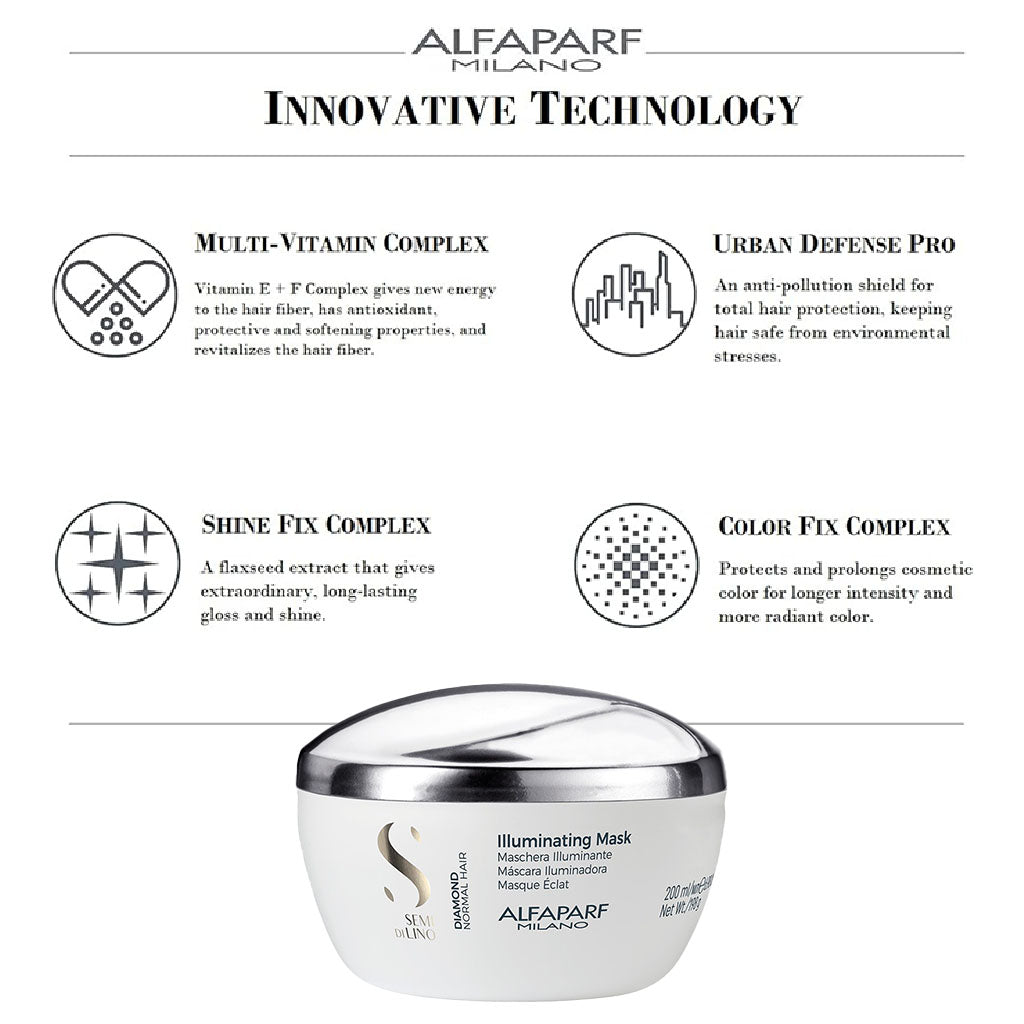 Alfaparf Milano Semi Di Lino Diamond Illuminating Hair Mask For Normal Hair 200ml - Easy Pharmacy LLC