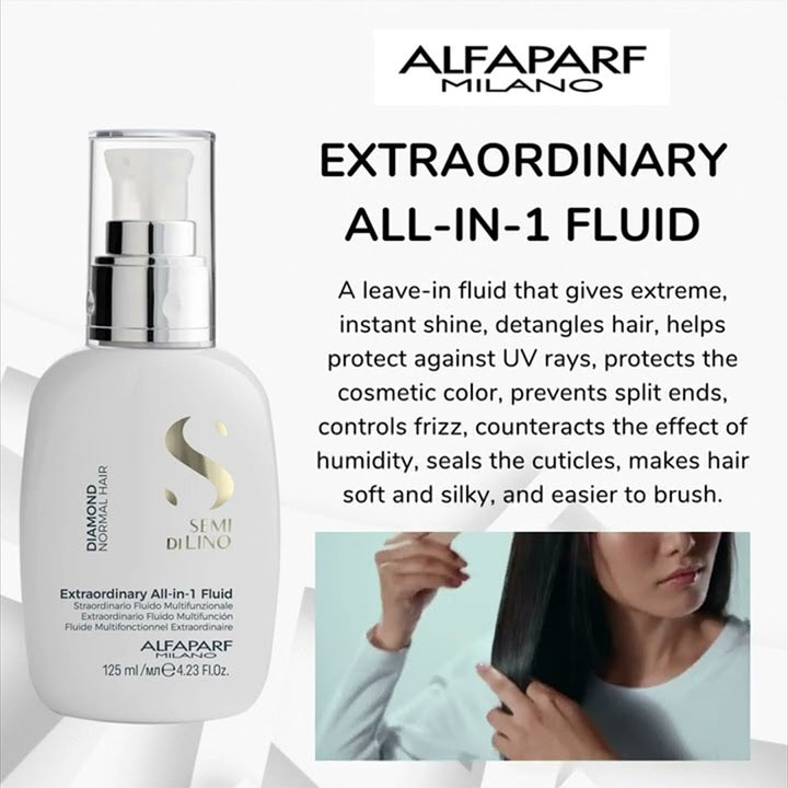 Alfaparf Milano Semi Di Lino Diamond Extraordinary All-In-One Leave-In Fluid With Thermal Protection For Normal Hair 125ml - Easy Pharmacy LLC