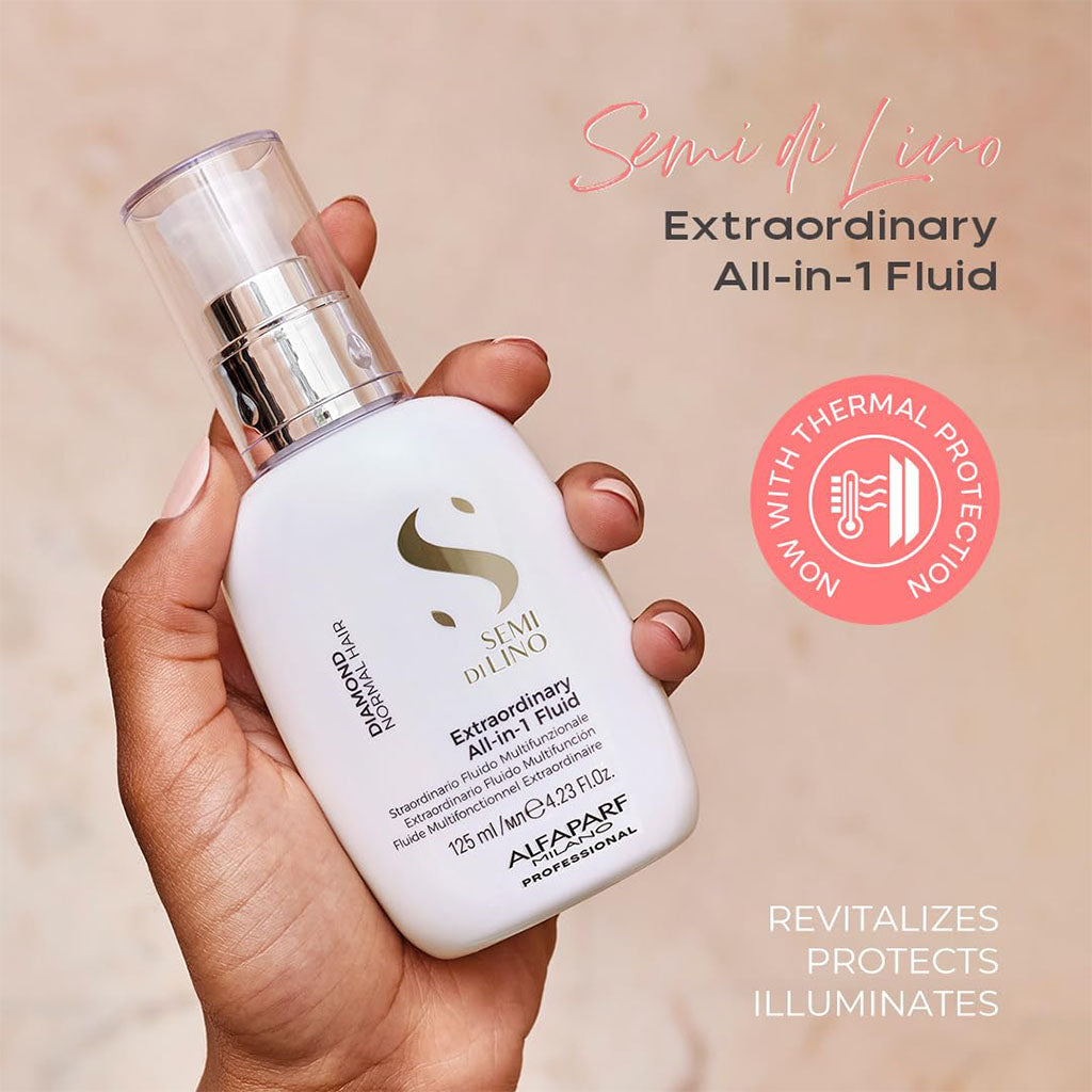 Alfaparf Milano Semi Di Lino Diamond Extraordinary All-In-One Leave-In Fluid With Thermal Protection For Normal Hair 125ml - Easy Pharmacy LLC