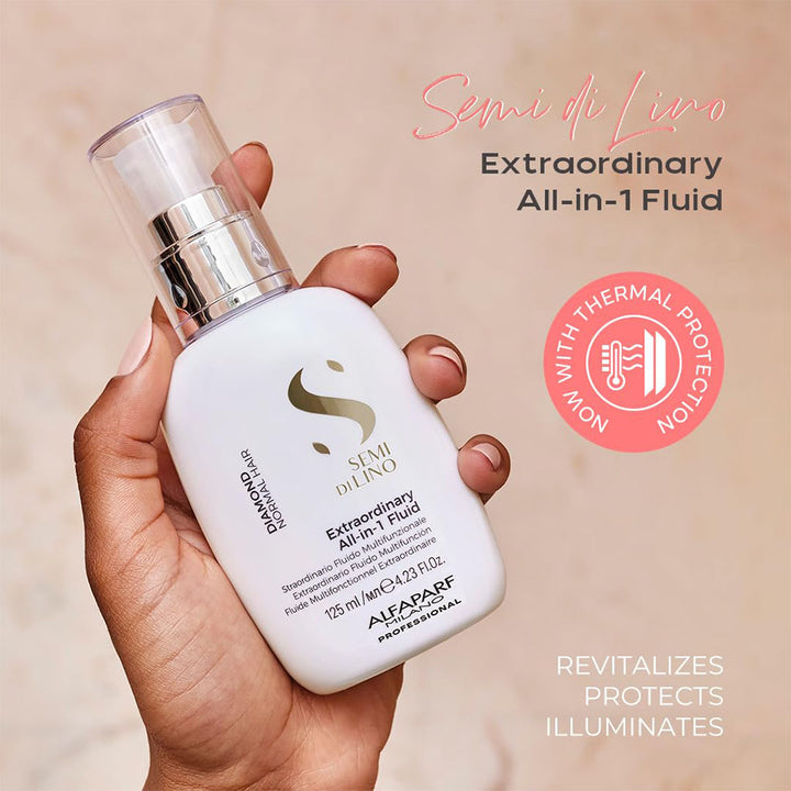 Alfaparf Milano Semi Di Lino Diamond Extraordinary All-In-One Leave-In Fluid With Thermal Protection For Normal Hair 125ml - Easy Pharmacy LLC