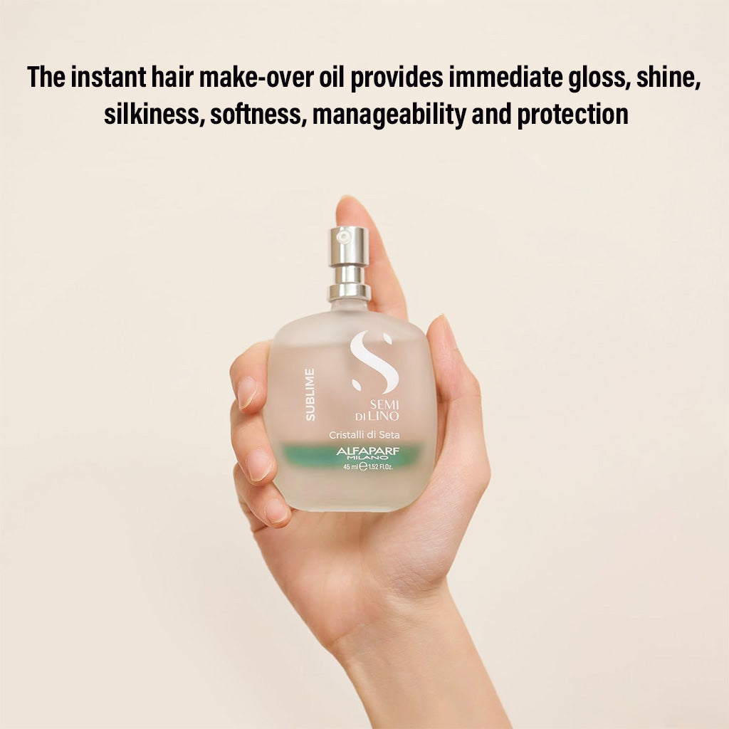 Alfaparf Milano Semi Di Lino Sublime Cristalli Di Seta Bi-Phase Smoothing Hair Serum For Fine Hair 45ml - Easy Pharmacy LLC