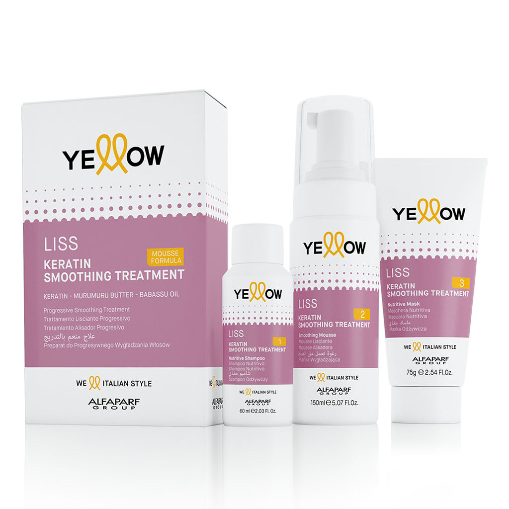 Alfaparf Yellow Liss Keratin Smoothing Treatment Kit, Semi Permanent Smoothing Treatment For Frizz Hair - Easy Pharmacy LLC
