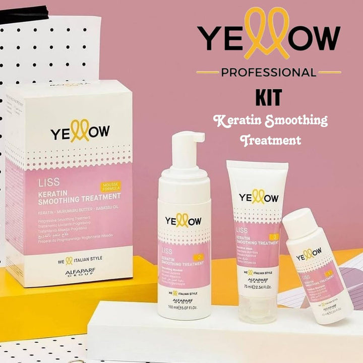 Alfaparf Yellow Liss Keratin Smoothing Treatment Kit, Semi Permanent Smoothing Treatment For Frizz Hair - Easy Pharmacy LLC