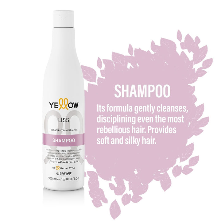 Alfaparf Yellow Liss Professional Anti-Frizz Smoothing Shampoo With Keratin HT & Amaranth For Frizz Hair 500ml - Easy Pharmacy LLC