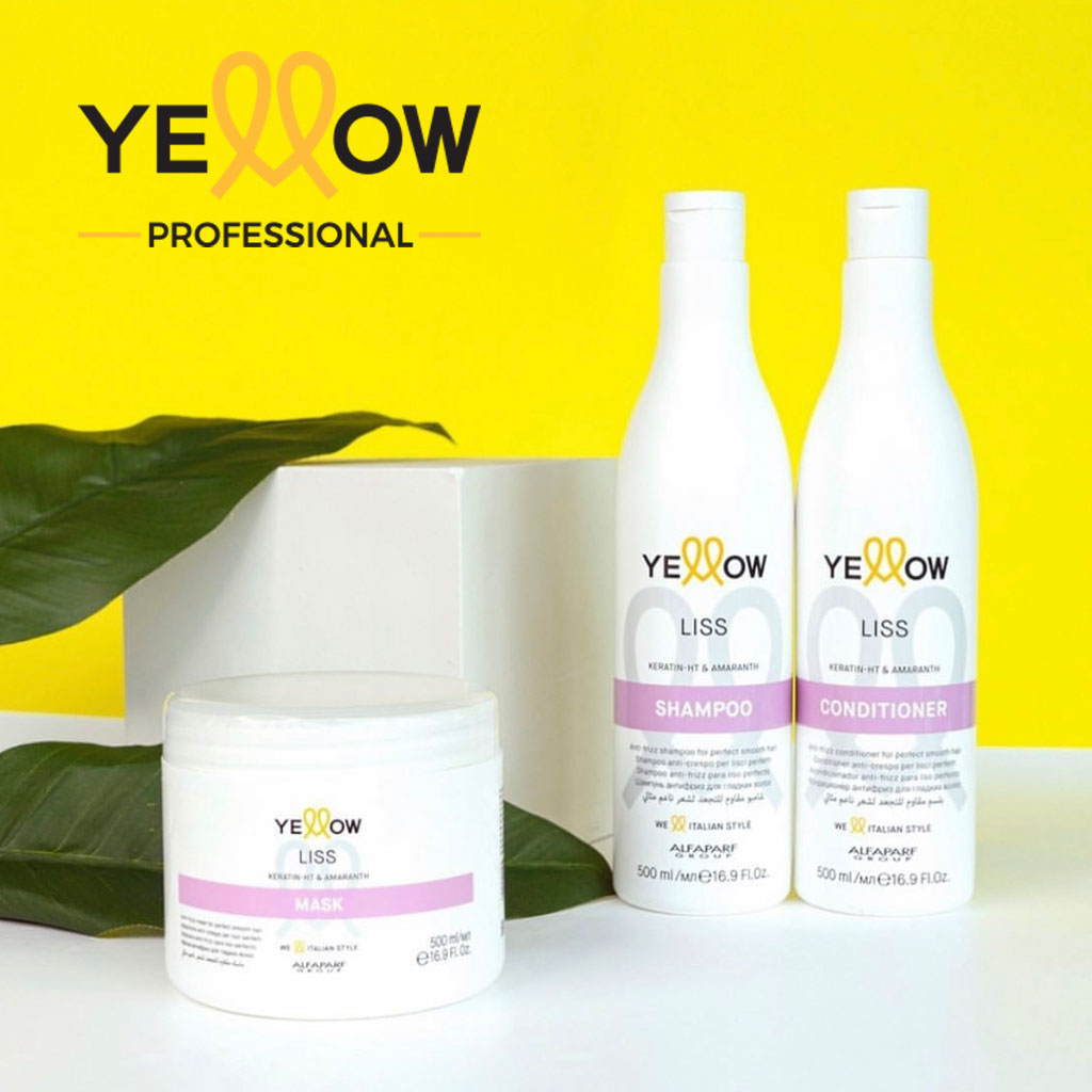 Alfaparf Yellow Liss Professional Anti-Frizz Smoothing Shampoo With Keratin HT & Amaranth For Frizz Hair 500ml - Easy Pharmacy LLC