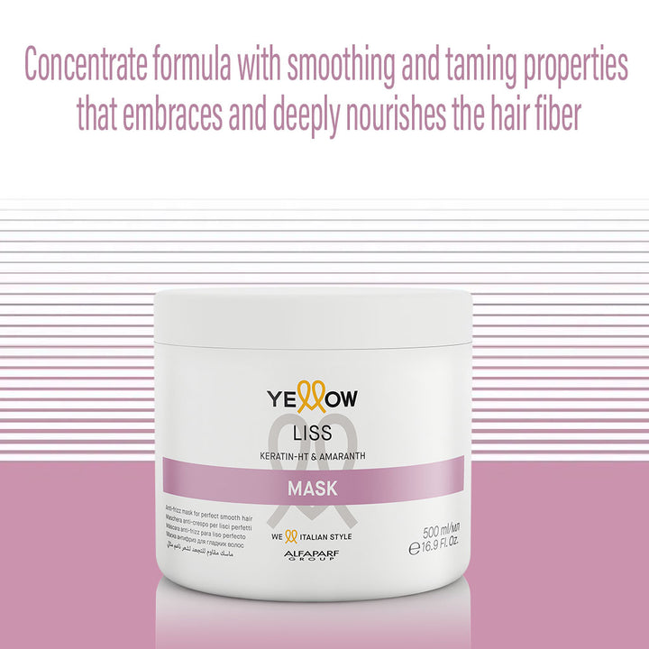 Alfaparf Yellow Liss Professional Anti-Frizz Hair Mask With Keratin HT & Amaranth 500ml - Easy Pharmacy LLC