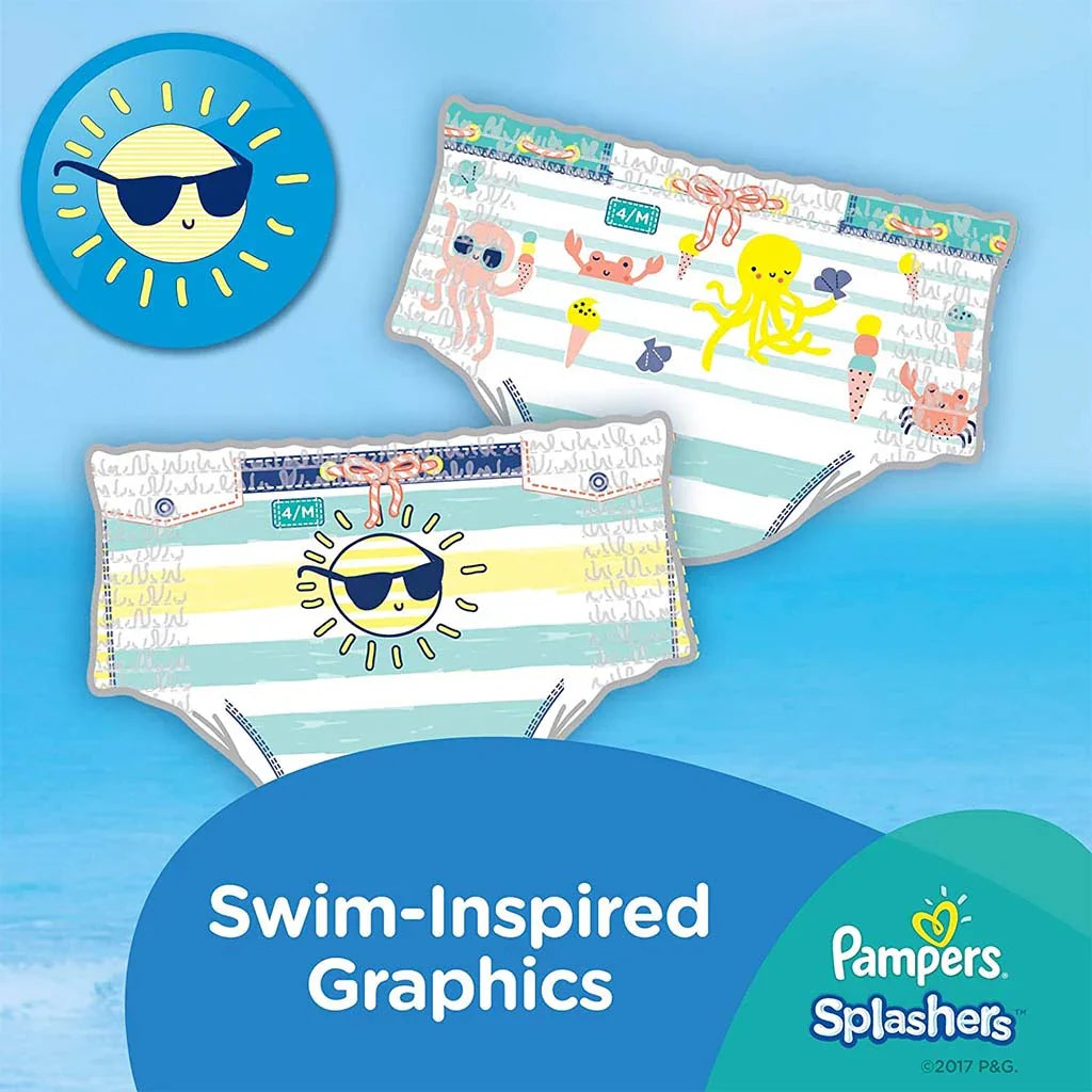 Pampers Splashers Baby Swim Pants, Size 4 To 5, 9-15Kg, Pack of 11's - Easy Pharmacy LLC