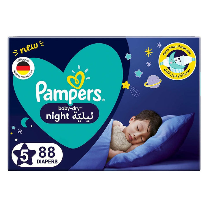 Pampers Baby-Dry Night Baby Diapers, Size 5, 12-17Kg, Pack of 88's - Easy Pharmacy LLC