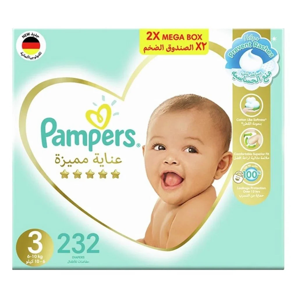 Pampers Premium Care Baby Diaper Pants, Size 3, 6-10Kg, Pack of 232's - Easy Pharmacy LLC
