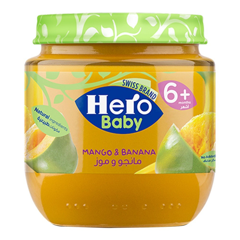 Hero Baby 6+ Months Mango & Banana Puree 125 g - Easy Pharmacy LLC
