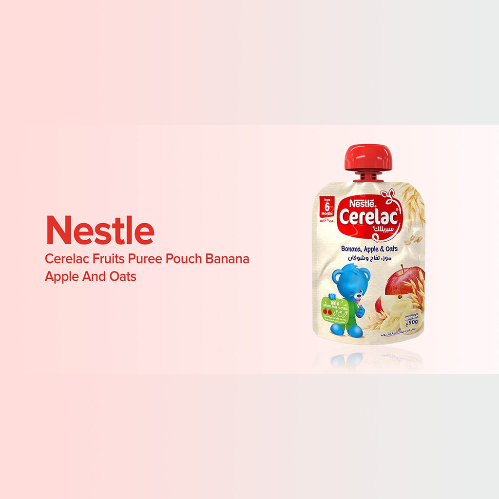 Nestle Cerelac 6+ Months Banana, Apple & Oats Puree Pouch 90 g - Easy Pharmacy LLC